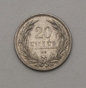 20 Fillér Františka Josefa I. 1893 KB - Krásný Stav!