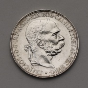 Stříbrná 5 Koruna Františka Josefa I. 1900 - Super Stav!