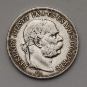 Stříbrná 5 Koruna Františka Josefa I. 1908 KB