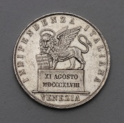 Stříbrné 5 Lire 1848 - Benátky!