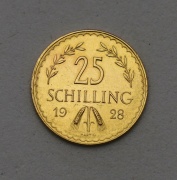 Zlatý 25 Schilling 1928 - Krásný Stav!