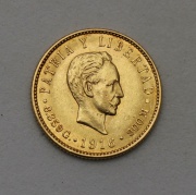 Zlaté 5 Pesos 1916 - José Martí - Kuba!