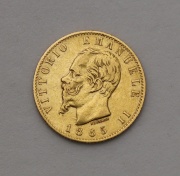 Zlaté 20 Lire 1865 - Vittorio Emanuele II. - Itálie!