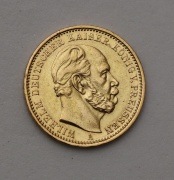 Zlatá 20 Marka 1873 A - Wilhelm I. - Prusko - Krásná!