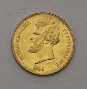 Zlaté 20 000 Réis 1864 - Pedro II. - Brazílie - R!