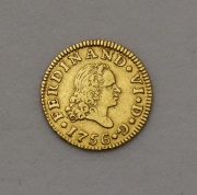 Zlaté 1/2 Escudo 1756 - Fernando VI. - Španělsko - Vzácné!