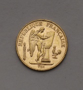 Zlatý 20 Frank 1876 A - S Andělem - Francie
