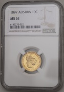 Zlatá Desetikoruna FJ I. 1897 bz - NGC MS61 - Super!