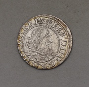 Stříbrný 3 Krejcar Ferdinanda II. 1628 HR - Vratislav - Vzácný!