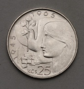 Stříbrná 25 Koruna 1965 Československo - Osvobození - Super!