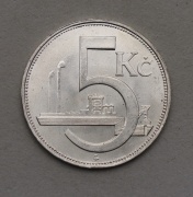Stříbrná 5 Koruna 1928 Československo - Varianta A! Top Stav!