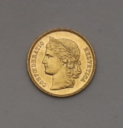 Zlatý 20 Frank 1896 B - Helvetica - Super Stav!
