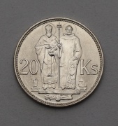 Stříbrná 20 Koruna 1941 - Slovenský Štát - Super Stav!