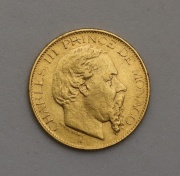 Zlatý 20 Frank 1878 A - Charles III. - Monaco - Vzácný!