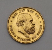 Zlatý 10 Gulden 1875 - Willem III. - Holandsko - Super Stav!