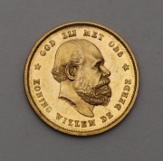 Zlatý 10 Gulden 1877 - Willem III. - Holandsko - Super Stav!