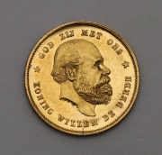 Zlatý 10 Gulden 1879 - Willem III. - Holandsko - Super Stav!