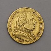 Zlatý 20 Frank 1814 L - Ludvík XVIII. - Francie - Vzácný!