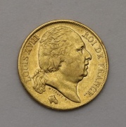 Zlatý 20 Frank 1818 W - Ludvík XVIII. - Francie