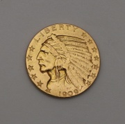 Zlatý 5 Dollar 1909 D - Indian Head