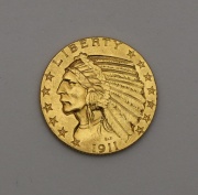 Zlatý 5 Dollar 1911 P - Indian Head - Nádherný!