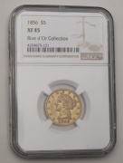 Zlatý 5 Dollar 1856 P - Rive d´Or Collection - NGC XF45!