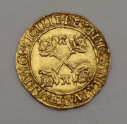 Zlaté Scudo D Oro - Karel V. Habsburský (1519-1556) - Neapol - RR!