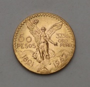 Zlaté 50 Pesos 1947 - Centenario - Mexico
