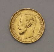 Zlatý 5 Rubl 1901 (ФЗ) - Rusko - Mikuláš II. - Krásný!