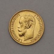 Zlatý 5 Rubl 1902 (AP) - Rusko - Mikuláš II. - Super Stav!