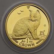 Zlatý 1 Crown 1 Oz 1990 - Elizabeth II. - Isle of Man - Proof! R!