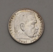 Stříbrná 2 Marka 1939 A - Paul von Hindenburg - Super Stav!