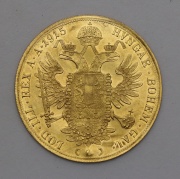 Zlatý Čtyřdukát FJ I. 1915 bz s Kontramarkou - Původní!