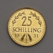 Zlatý 25 Schilling 1931 - Krásný Stav!