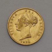 Zlatý 1/2 Sovereign / Půl Libra 1871 - Mladá Victoria - Anglie!