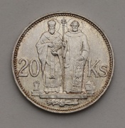 20 Koruna 1941 - Varianta Dvojkříž - Slovenský Štát - Super! R!