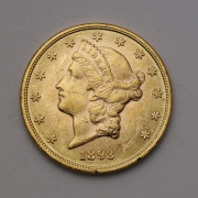 Zlatý 20 Dollar 1893 - Coronet Head - Super Stav!