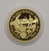 Zlatý 1000 Frank 1986 - Střelby Appenzell - PROOF - Velmi Vzácné!